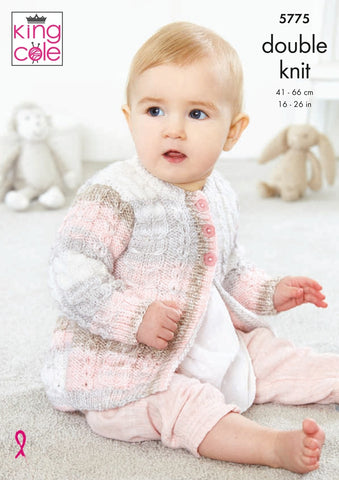 King Cole Baby Pure DK Pattern 5775 - Cardigan & Tunic