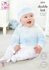 King Cole Baby Pure DK Pattern 5777 - Cardigans & Hat