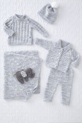King Cole Little Treasures DK Pattern - 5853 Jacket, Sweater, Leggings, Hat and Blanket
