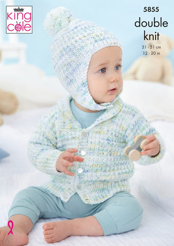 King Cole Little Treasures DK Pattern - 5855 Dungarees, Jacket and Hat