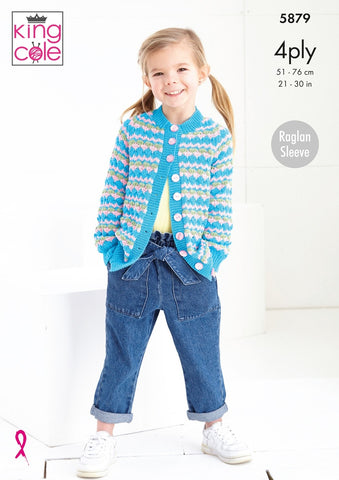 King Cole Cotton Socks 4 Ply Pattern 5879 - Sweater & Cardigan