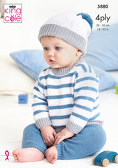 King Cole Cotton Socks 4 ply Pattern - 5880 Baby set