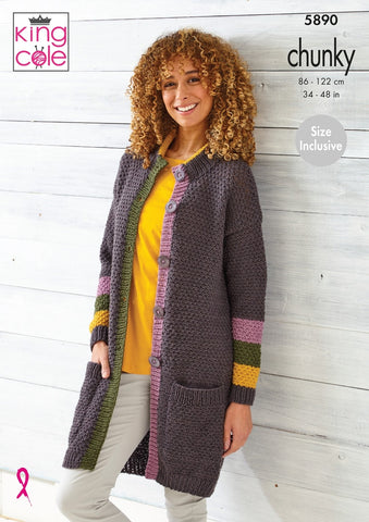 King Cole Wildwood Chunky Pattern 5890 - Cardigan/Coats