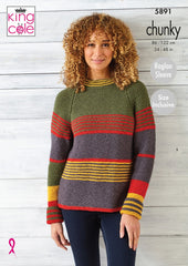 King Cole Wildwood Chunky Pattern 5891 - Sweater & Cardigan