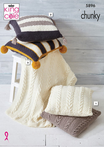 King Cole Wildwood Chunky Pattern 5896 - Throw & Cushion Covers