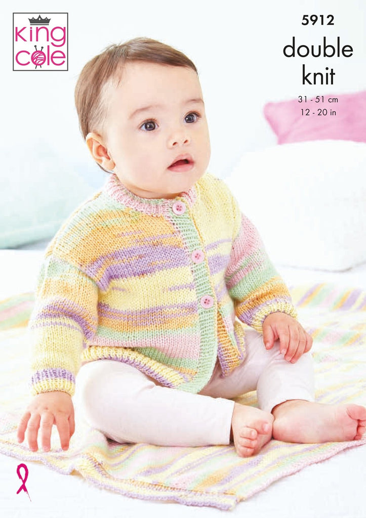 King Cole Beaches DK Pattern - 5912 Jacket, Cardigan and Blanket