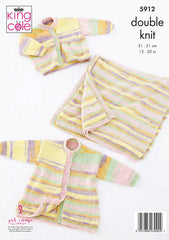 King Cole Beaches DK Pattern - 5912 Jacket, Cardigan and Blanket