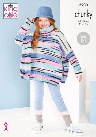 King Cole Safari Chunky Pattern 5933 - Ponchos