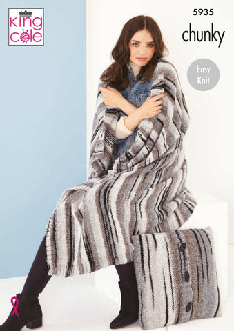 King Cole Safari Chunky Pattern 5935 - Blanket & Cushions