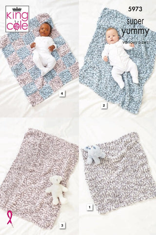 King Cole Super Yummy Pattern 5973 - Blankets