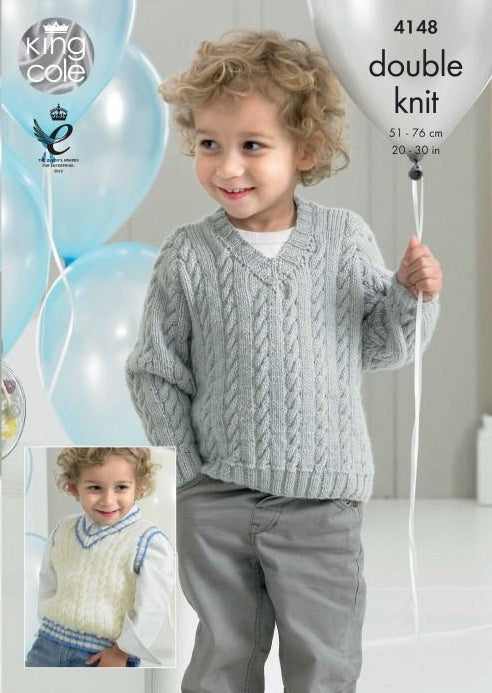 King Cole Comfort DK Pattern 4148 - Slipover & Sweaters