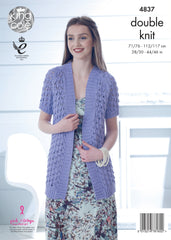 King Cole Cottonsoft DK Pattern 4837- Long line Waistcoat with short or long sleevesng Cole Cottonsoft DK Pattern 4837 - Cardigans