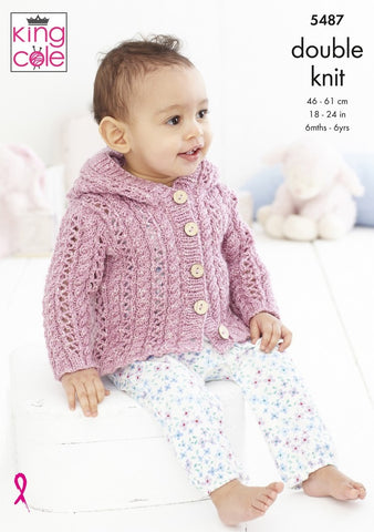 King Cole Cotton Top DK Pattern 5487 - Jacket & Cardigan