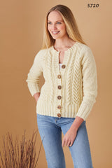 King Cole Fashion Aran Pattern 5720  Sweater & Cardigan