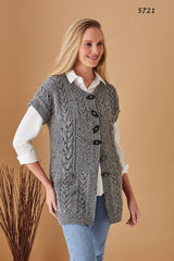 King Cole Fashion Aran Pattern 5721 - Waistcoat & Jacket