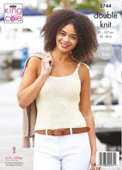 King Cole Cottonsmooth DK Pattern 5744 - Cardigan and Top