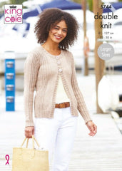 King Cole Cottonsmooth DK Pattern 5744 - Cardigan and Top