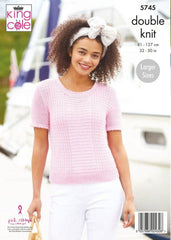 King Cole Cottonsmooth DK Pattern 5745 - Cardigan and Top