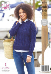 King Cole Cottonsmooth DK Pattern 5746 - Sweater and Cardigan