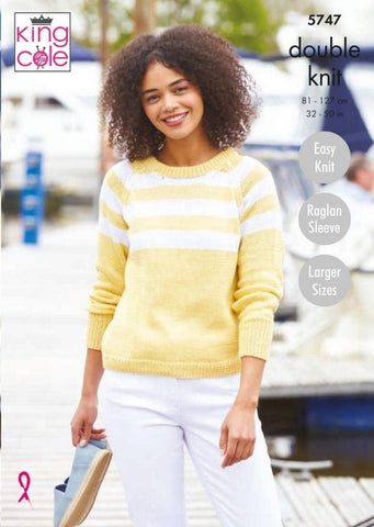 King Cole Cottonsmooth DK Pattern 5747 - Cardigan and Sweater
