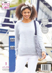 King Cole Cottonsmooth DK Pattern 5749 - Sweater and Cardigan