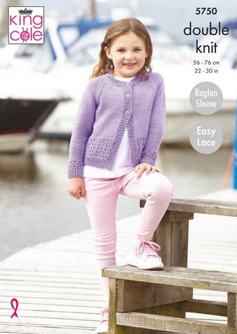 King Cole Cottonsmooth DK Pattern 5750 - Cardigans