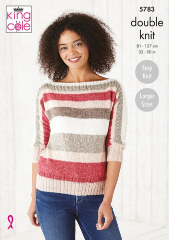 King Cole Harvest DK Pattern 5783 - Sweater & Top