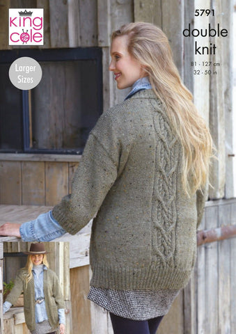 King Cole Homespun DK Pattern 5791 - Cardigans