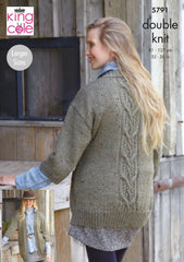 King Cole Homespun DK Pattern 5791 - Cardigans