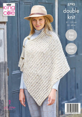 King Cole Homespun DK Pattern 5793 - Ponchos