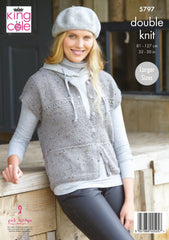 King Cole Homespun DK Pattern 5797 - Cardigan & Waistcoat
