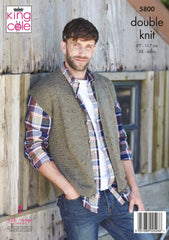 King Cole Homespun DK Pattern 5800 - Waistcoat & Tank