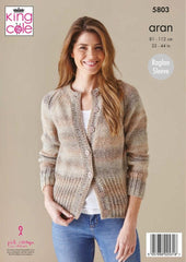 King Cole Acorn Aran 5803 - Cardigan, Sweater and Headband