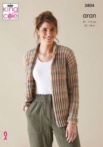 King Cole Acorn Aran 5804 - Jacket and Sweater
