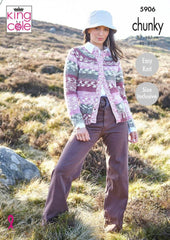 King Cole Nordic Chunky Pattern 5906 - Sweater & Cardigan