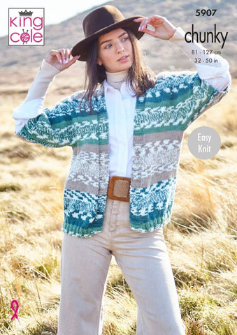 King Cole Nordic Chunky Pattern 5907 - Cardigan & Waistcoat