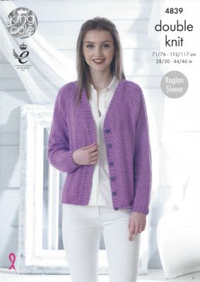 King Cole Cottonsoft DK Pattern 4839 - Cardigan and Sweater