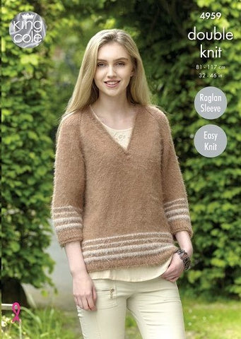 King Cole Embrace DK Pattern 4959 - Sweater & Cardigan - NOW €1.00