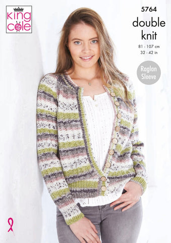 King Cole Splash DK Pattern 5764  Sweater & Cardigan