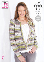 King Cole Splash DK Pattern 5764  Sweater & Cardigan
