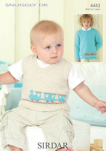 Sirdar Snuggly DK Pattern 4443 -  Train Tank & Sweater