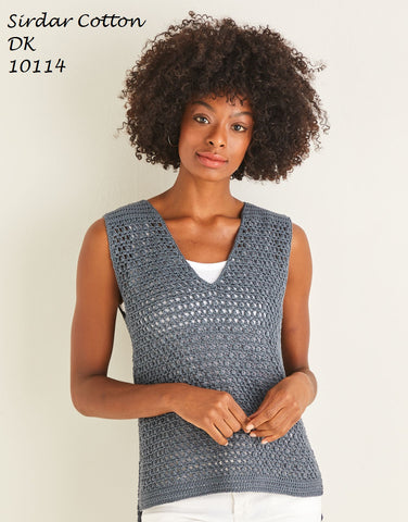 Sirdar Cotton DK Pattern 10114 - Crochet Vest