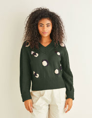 Sirdar Country Classic 4 Ply Pattern 10240 - LEOPARD PRINT V NECK SWEATER