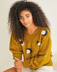 Sirdar Country Classic 4 Ply Pattern 10240 - LEOPARD PRINT V NECK SWEATER