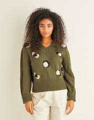 Sirdar Country Classic 4 Ply Pattern 10240 - LEOPARD PRINT V NECK SWEATER