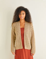 Sirdar Country Classic 4 Ply Pattern 10245 - CROCHET PEACOCK STITCH CARDIGAN