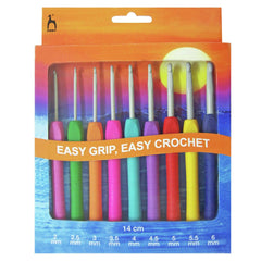 Crochet Hook Set - Easy Grip Pony - 9 Hooks sizes 2mm - 6mm