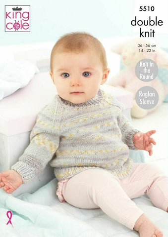 King Cole Drifter DK for Baby Pattern 5510 - Cardigan & Sweater