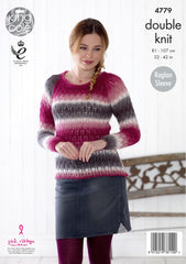 King Cole Riot DK Pattern 4779 -  Sweater & Cardigan