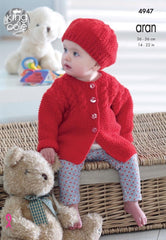King Cole Comfort Aran Pattern 4947 - Jackets, Hats & Short Sleeved Cardigan